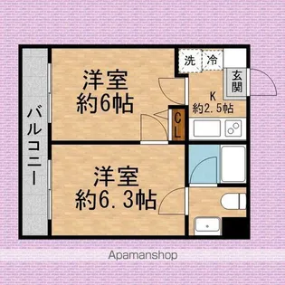 東和プラザA館【8階】の間取り