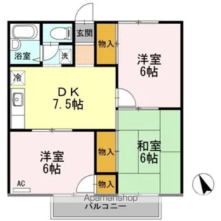 リビエールアン B棟【201号室】の間取り
