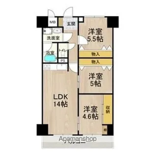 パークモダン住之江公園【8階】の間取り