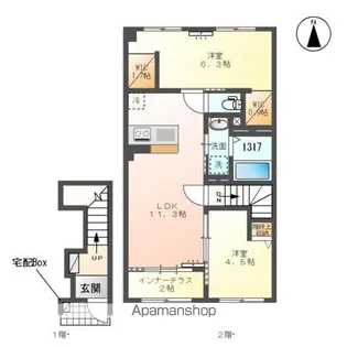 GLANZ ーグランツー【2階】の間取り