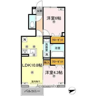 ブルージュ【1階】の間取り