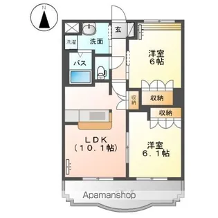 アベニール弐番館【1階】の間取り