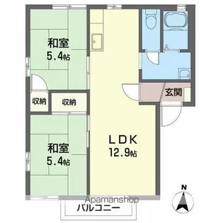 ヤマトハイツⅡB【2階】の間取り