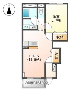 岐阜県岐阜市須賀3丁目【アパート】の間取り