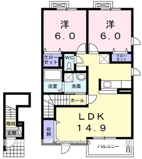 リスティ ストロイエⅠ【2階】の間取り