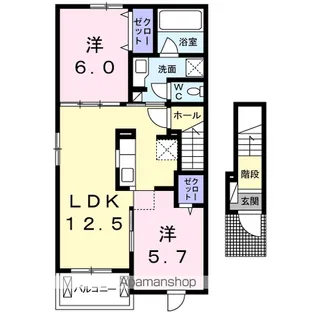 長野県駒ヶ根市赤穂【アパート】の間取り