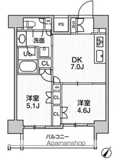 JMFレジデンス北品川【11階】の間取り