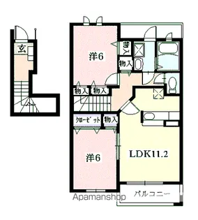 エスポワール Ⅰ【2階】の間取り