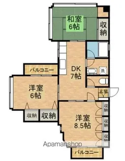 東京都北区東田端1丁目【マンション】の間取り