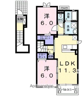 アイビーコートB【2階】の間取り