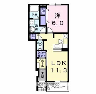 グリーンヒル・フィールドHⅠ【1階】の間取り