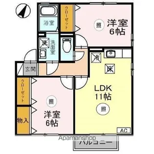 リバーサイド櫛川 A【101号室】の間取り