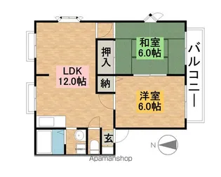 ユーハイツA【1階】の間取り
