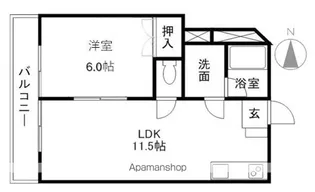 竹本ハウス【206号室】の間取り