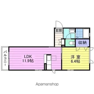 シャーメゾンドマーニ【203号室】の間取り