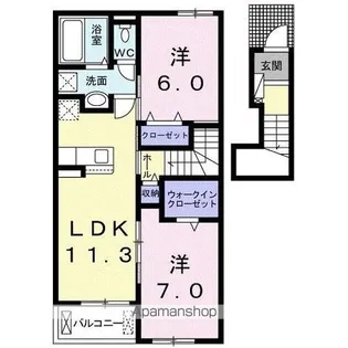 クラール綾川C【2階】の間取り