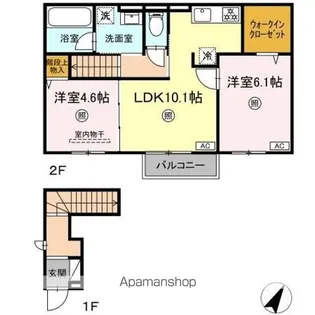 ウィスタリアII【2階】の間取り
