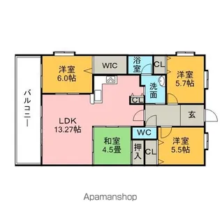 エバーライフ久留米南【3階】の間取り