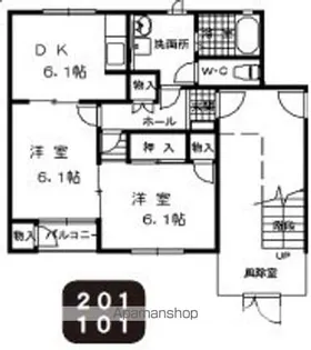 ウエストサイド【2階】の間取り