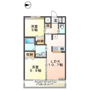 MAISON LUMIERE【205号室】の間取り