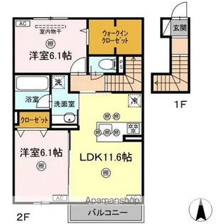 シャンポールさい E棟【2階】の間取り