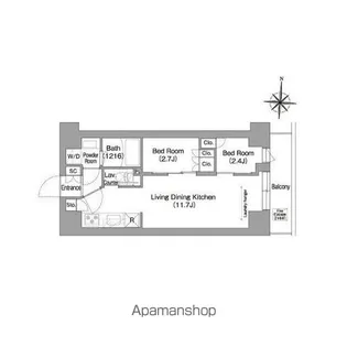 コンフォリア・リヴ南品川【8階】の間取り