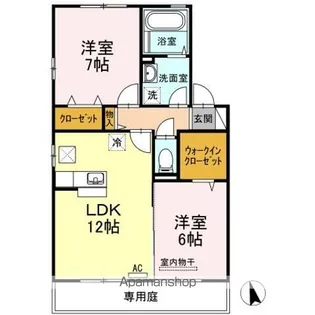 パルティール中島【1階】の間取り