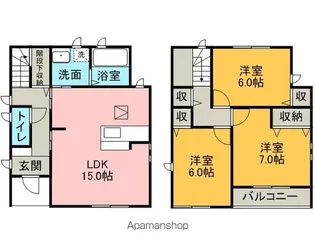 愛知県海部郡蟹江町本町10丁目【一戸建】の間取り