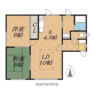 関谷ハイツ F棟【2階】の間取り