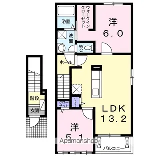 コルサントB【2階】の間取り
