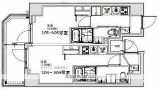 SーRESIDENCE横濱阪東橋【5階】の間取り
