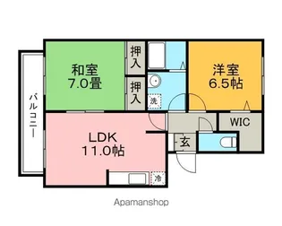 ドミールパーク江崎【1階】の間取り