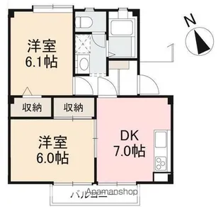メゾン・ド・クレアB棟【2階】の間取り