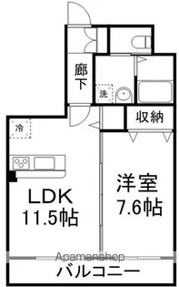 スパシアス鉄砲町東【403号室】の間取り