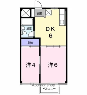 東京都東大和市奈良橋3丁目【アパート】の間取り