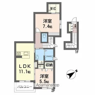 ペスカトーレ東山【2階】の間取り
