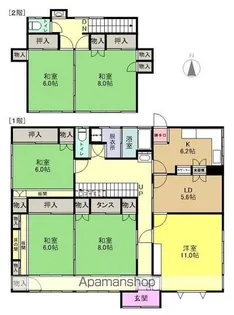 福島県いわき市石森1丁目【一戸建】の間取り