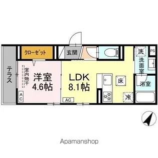 フラクタス南林間【1階】の間取り