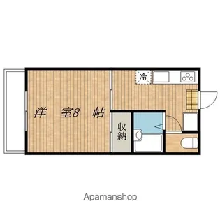 信大前青山ハイツA【102号室】の間取り