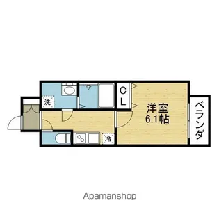 レジュールアッシュ天王寺クレア【203号室】の間取り
