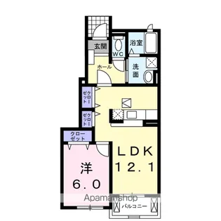 グランソレイユKO Ⅲ【1階】の間取り