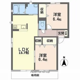 CASA BELLA NOZATO C【1階】の間取り