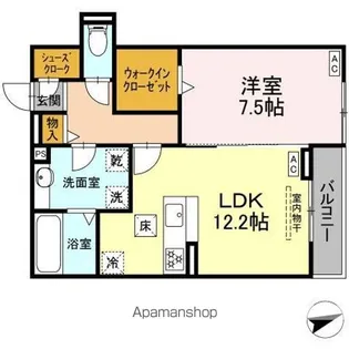 ルヴィータ広瀬【1階】の間取り
