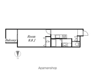 N apartment【5階】の間取り