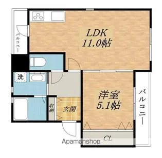 ソレイユ【201号室】の間取り