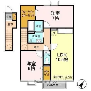 千葉県千葉市稲毛区萩台町【アパート】の間取り