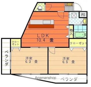 リバーサイドマンション【2階】の間取り