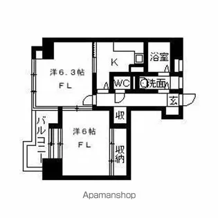 ベルソーレ支倉【3階】の間取り