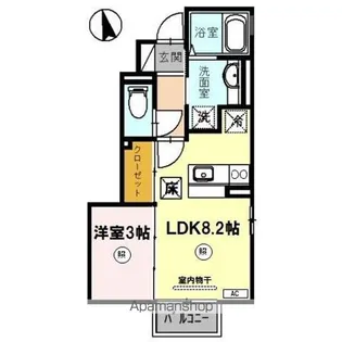 シャルメ二の宮【1階】の間取り
