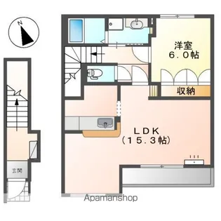 グランチェスタSOUTH Ⅱ【2階】の間取り